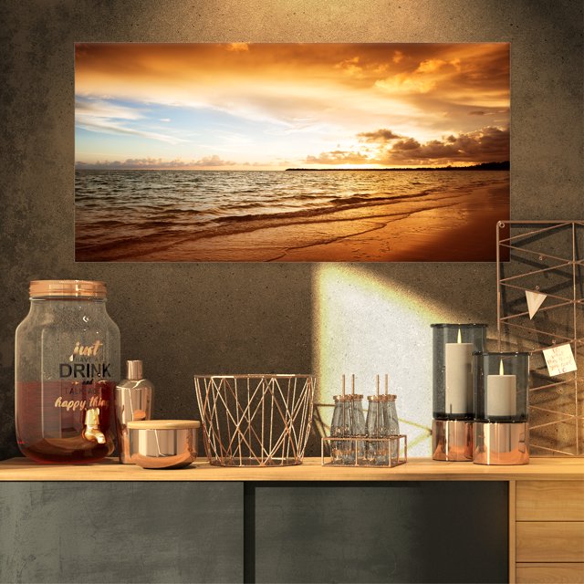 Amazing Sunrise at Atlantic Ocean - Modern Seashore Canvas Art