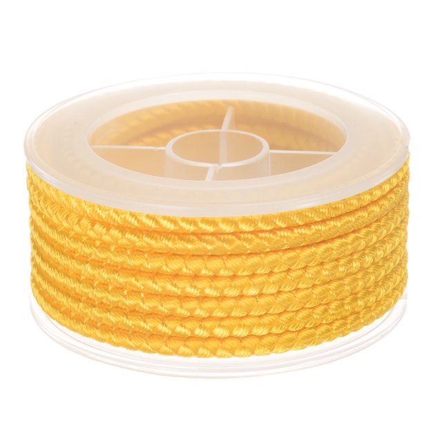 Unique Bargains Nylon Thread Twine Beading Cord 4mm Extra-Strong Braided Nylon Crafting String 3.2M/10.5 Feet, Golden