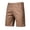 Brown, variant on cllios Mens Khaki Shorts Slim Fit Straight Chino Short Pants Elastic Waisted Work Shorts with Button Zipper Summer Solid Loose Short