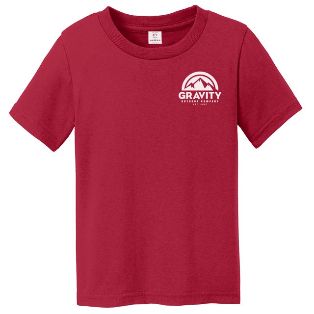 Gravity Outdoor Co. Chemise de Voyage pour Tout-Petit, Rouge Blanc 2T