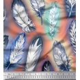 thumbnail image 1 of Soimoi polyester Crepe Fabric Leaves & Feather Print Fabric by Yard 52 Inch Wide, 1 of 3
