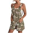 thumbnail image 1 of Penkiiy Combinaison à Bretelles Sans Manches pour Femme, Kaki, Taille P, 1 of 6