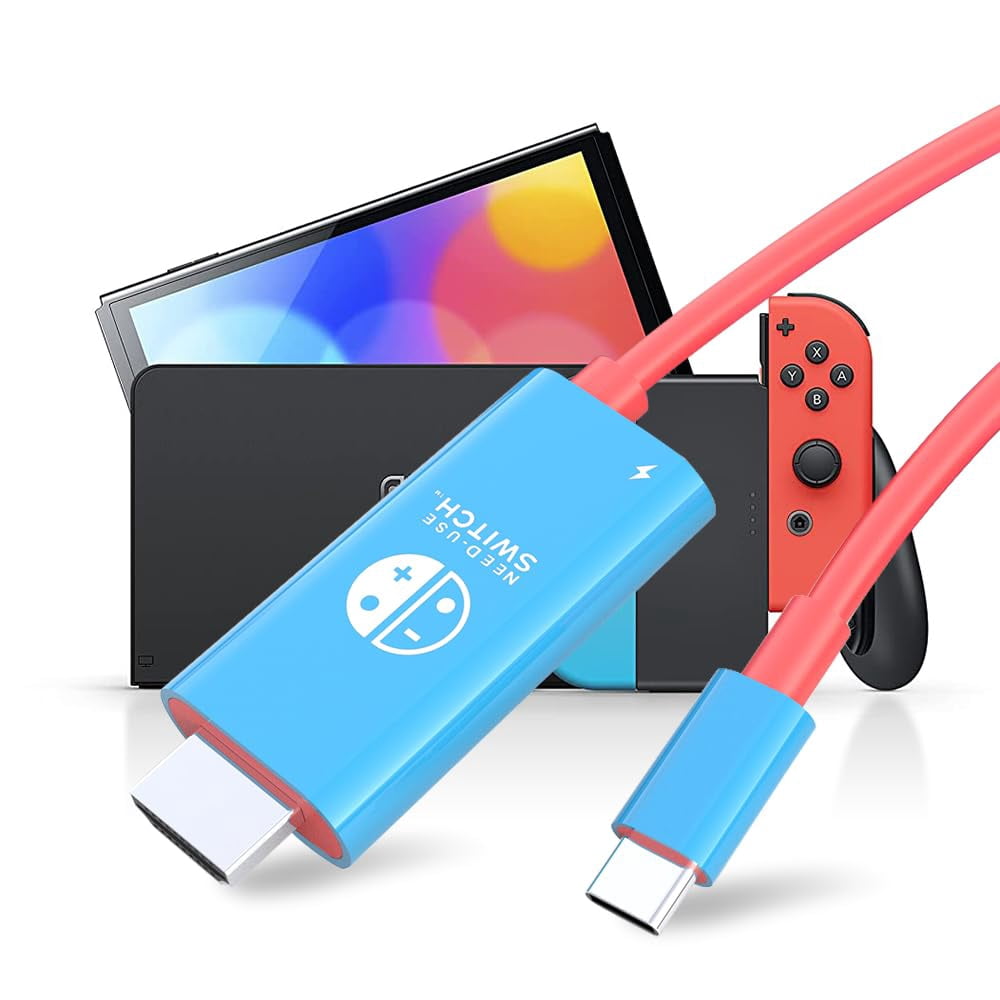 USB C to HDMI Cable for Nintendo Switch/Switch OLED, 2M/6.6FT Mini Switch Dock with 1080P@60Hz Output,100W PD Charging Port, USB C to HDMI Adapter for Laptop,Tablet, Mobile Phone,Steam Deck