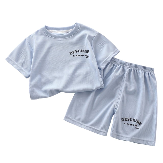 Birdeem Chemises pour Filles Ensemble à Manches Courtes pour Enfants Été Shorts Coréens T-Shirt Enfants Été Haut/chemise à Manches Courtes à Col Rond Ensemble