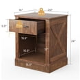 thumbnail image 2 of Gymax Table de Chevet avec Tiroir et Tablette Table de Chevet Rustique en Bois Chambre Brun, 2 of 10