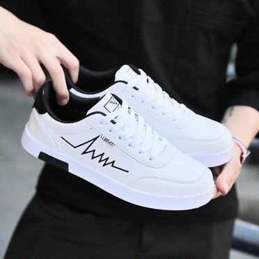 LEEy-world Espadrilles pour Hommes Chaussures de Course pour Hommes Chaussures de Marche Légères Chaussures Respirantes Confortables Espadrilles Mode avec Semelle Souple, Blanc