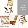thumbnail image 4 of Pemberly Row 3PCS Patio Folding Bistro Set Cushioned Chair Conversation Cream, 4 of 8