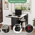 thumbnail image 2 of Drop Leaf Dining Table with 2-Tier Storage, Rolling Kitchen Table on Lockable Wheels, Space-Saving Folding Table for 4-6, 2 of 6