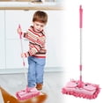 thumbnail image 1 of ZZkhGO Kids Microfiber Flat Mop, Detachable 360 Rotation Mop, Adjustable Handle Mini Mop for Floor Window Car, 1 of 7