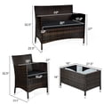 thumbnail image 4 of Costway 4PCS Rattan Patio Furniture Set Cushioned Sofa Chair Coffee Table Black, 4 of 9