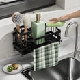 thumbnail image 1 of Fwttom Dishwashing Sponge Rack No Hole Wall Mounted Long Brush Storage Shelf Countertop Sink Rags Draining Racks, 1 of 6