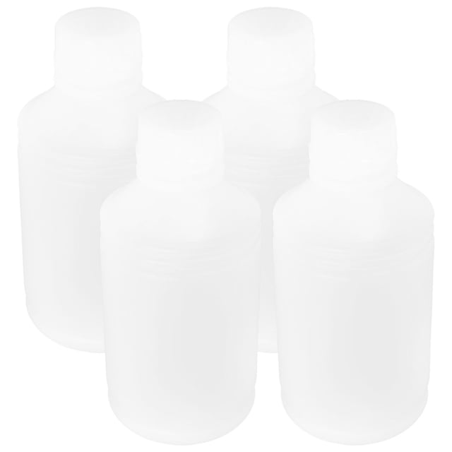 KAKOWELY sample bottles 4pcs Round Bottles Plastic Containers Liquid Storage Bottles Sealing Jars Plastic Bottles Lab Bottle Sample Sealing Storage Container