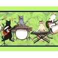 thumbnail image 2 of IBA Indianbeautifulart Green Musical Instruments & Cat Animal Printed Ribbon Trim 9 Yards Velvet Fabric Laces For Crafts Sewing Accessories 4 Inches, 2 of 2