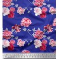 thumbnail image 1 of Soimoi Poly Georgette Fabric Roses & Leaves Floral Fabric Prints by Yard 52 Inch Wide, 1 of 3