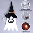 thumbnail image 2 of Halloween Hanging Ghost Witch Hats Led Light Up Ghost Windsocks for Decoration(Colorful Lights 3PACKS), 2 of 6