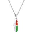 thumbnail image 1 of fastboy Premium Madagascar Map Pendant Necklace Celebrate Love For Travel Compact And Lightweight Unique Map Silver, 1 of 6