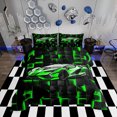 thumbnail image 1 of Erosebridal Neon Car Bedding King Comforter Set for Boys, Racing Car Down Comforter, Sports Decor, Reversible 3-Piece, 1 of 7