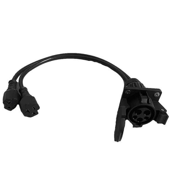 Adaptateur de Chargeur EV à 2 Têtes avec Câble 0. J1772 vers NEMA 5-15/5-20 pour Vélo Trottinette une Roue Adaptateur Prise US 110V-220V, 1 x Adaptateur de Chargeur EV à 2 Têtes, Noir