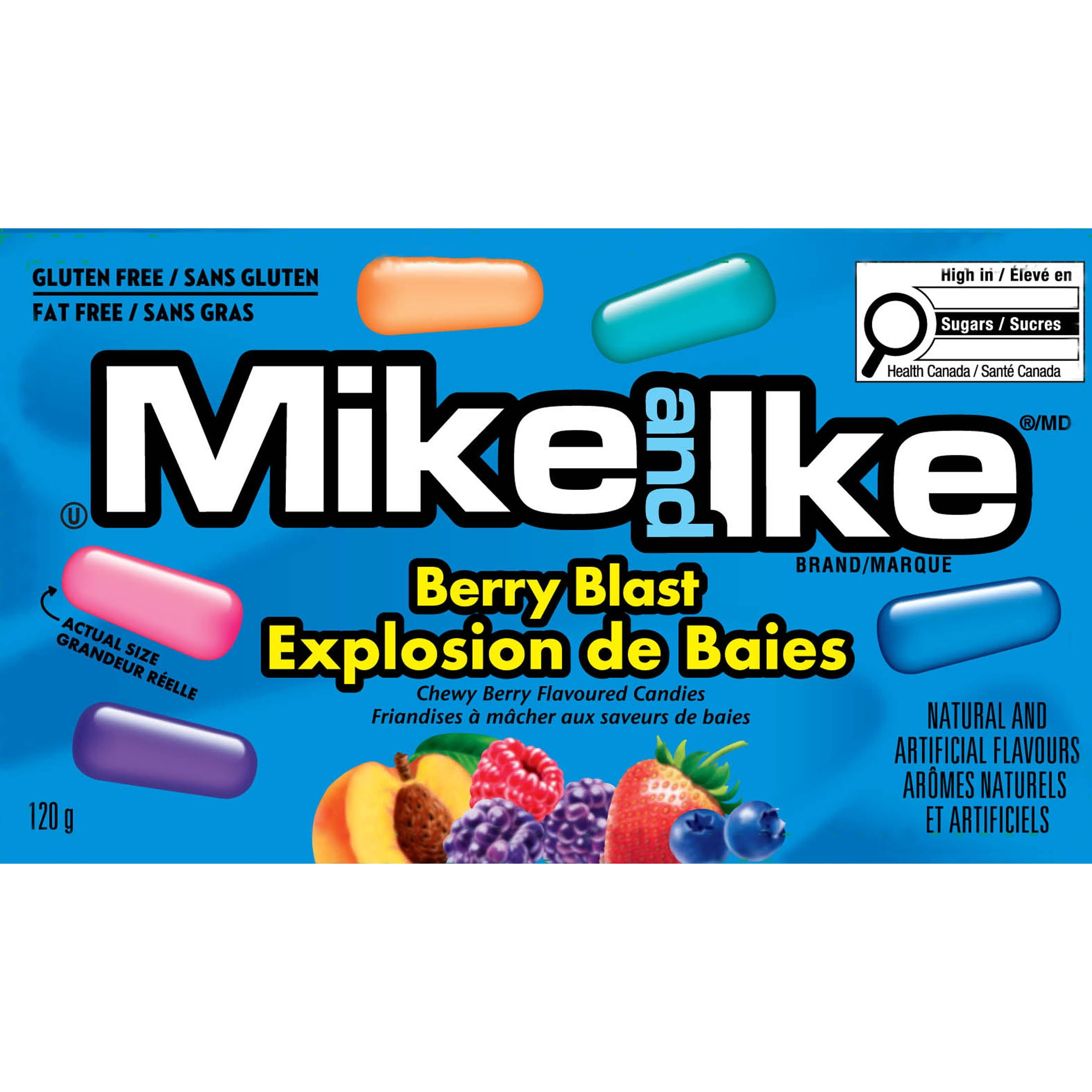 Bonbons a macher Mike and Ike Explosion de Baies Sauvage 120g Sans Gras Sans Gluten