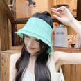 thumbnail image 4 of LinYooLi Foldable Knitted Sun Hat For Women Empty Top Sunscreen Cap Summer Sun Protection Fisherman Hat For Female Outdoor Beach Sun Caps, 4 of 6