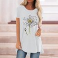 thumbnail image 3 of Chemises à Manches Courtes pour Femmes Mode Décontractée Chemises Imprimées Manches Courtes Tee-Shirt Ample Tunique Blouse Tunique Manches Courtes pour Femmes, 3 of 4