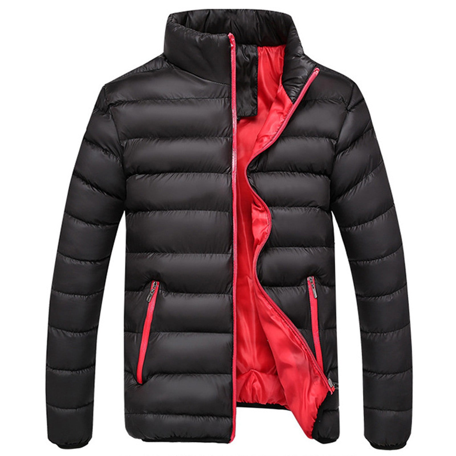 Men's Winter Warm Thick Jacket Mens Quilted Men's E Winter Jacket Slim Fit Casual Outerwear Belt Your Face off Stylish with Zips Asymmetrical Overcoats Coat for Cold Weather Hooded Wool Coat