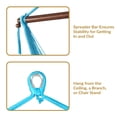 thumbnail image 3 of Sunnydaze Caribbean Style Extra Large Hanging Rope Hammock Chair Swing for Backyard and Patio - Sky Blue, 3 of 10