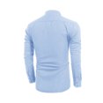 thumbnail image 3 of Wangsaura Men's Casual Shirt Solid Color Long Sleeve Stand Collar Button Tops, 3 of 7