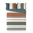 thumbnail image 1 of Ensemble de housse de couette 3 pièces Travis de Gouchee Home – Literie moderne à rayures, coton réversible bleu sarcelle, 1 of 2