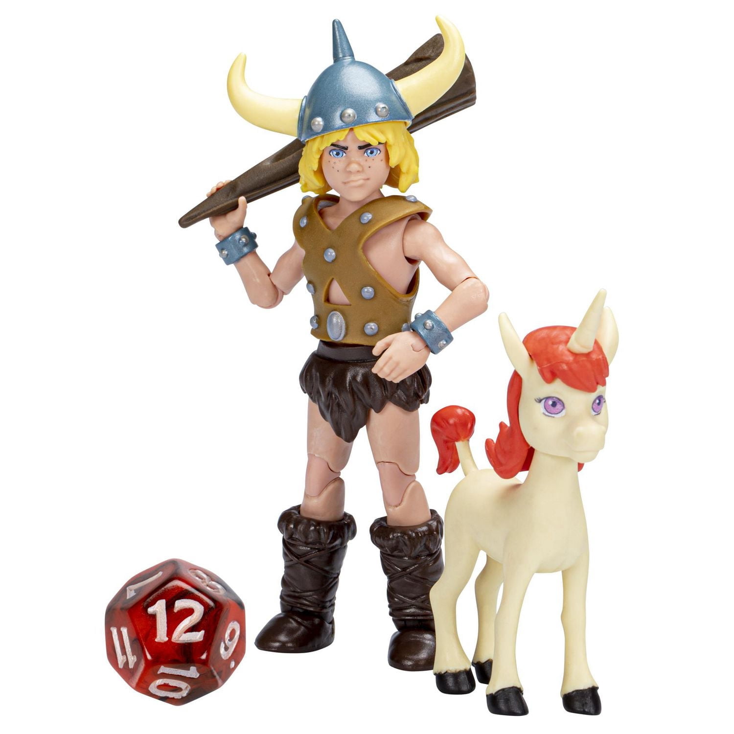 Dungeons & Dragons Cartoon Classics 6-Inch-Scale Bobby & Uni 2-Pack Action Figures, D&D 80s Cartoon, Includes d12 from Exclusive D&D Dice Set