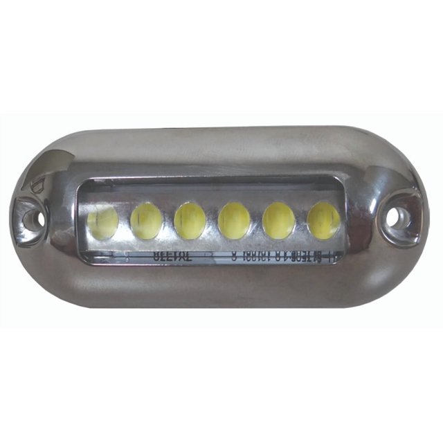 T-H Marine Boat Underwater Light LED-51901-DP Blue LED; Clear Lens; Silver Housing; Surface Mount; Single