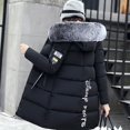 thumbnail image 3 of Veste d'Hiver pour Femmes Veste d'Hiver Épaisse pour Femmes Col Fermeture Éclair Poche Manteau Chaud Coton Chandail à Capuchon Vêtement d'Extérieur, 3 of 6