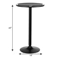 thumbnail image 2 of Gymax 24" Round Pub Table Bistro Bar Height Cocktail Table W/Metal Base Indoor Black, 2 of 10
