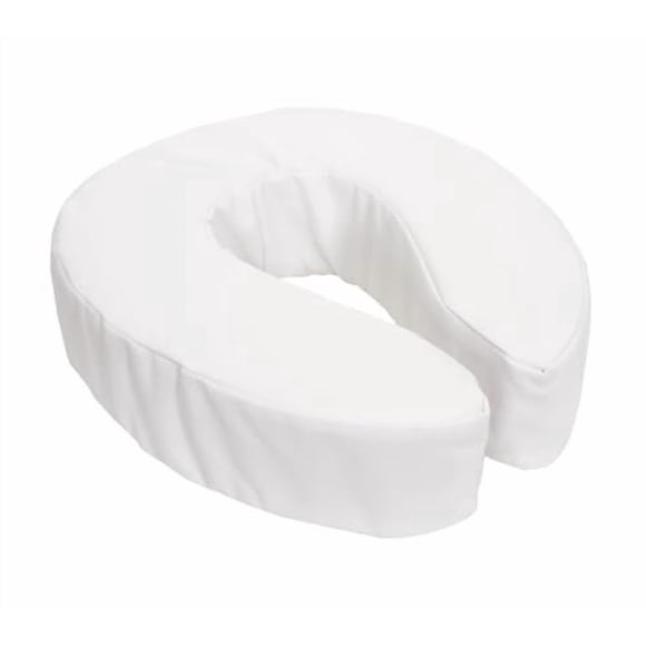 Essential Medical Supply Foam Padded Toilet Seat Cushion Riser - 4" Height, Hook and Loop Attachment for Easy Installation, Washable Vinyl Cover - Added Cushion for The Toilet with Pressure Relief