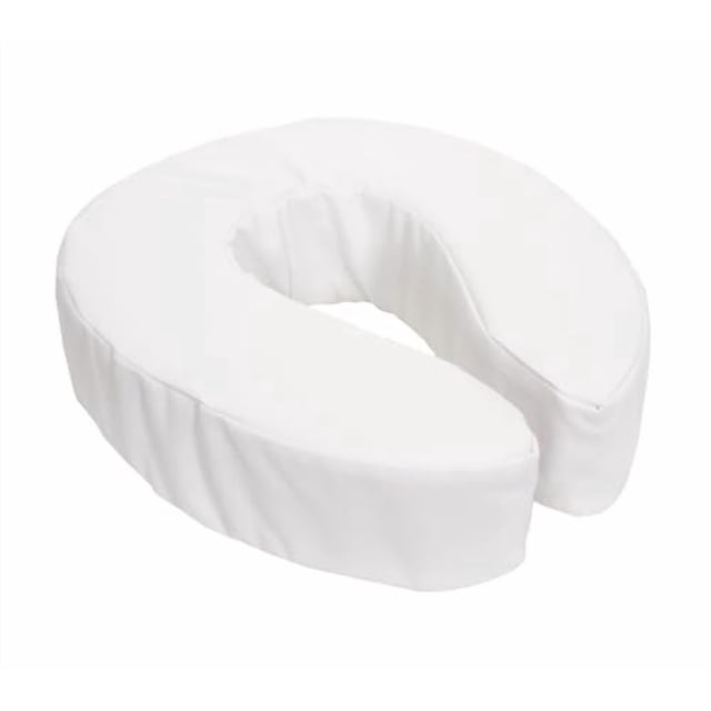 Essential Medical Supply Foam Padded Toilet Seat Cushion Riser - 4" Height, Hook and Loop Attachment for Easy Installation, Washable Vinyl Cover - Added Cushion for The Toilet with Pressure Relief