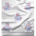 thumbnail image 1 of Soimoi Polyester Crepe Fabric Leaves & Floral Block Printed Fabric 1 Yard 42 Inch Wide, 1 of 3