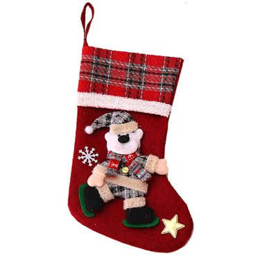 Lot de 1 Bas de Noël, Chaussettes du père Noël, pour Décoration de Bas de Noël Sac, Sac de Bonbons, Sac Cadeau，chaussettes de bonbons, sacs cadeaux
