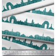 thumbnail image 3 of Soimoi Green Georgette Viscose Fabric Indian Monuments Architectural Decor Fabric Printed Yard 42 Inch Wide, 3 of 3