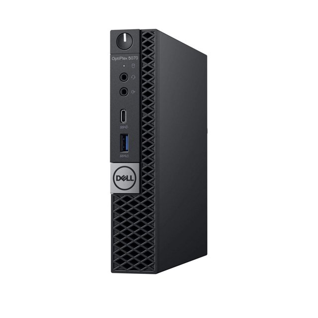 Ordinateur de Bureau Dell OptiPlex Intel i5-9500T 5070 Micro Remis à Neuf en Noir Mat avec Facteur de Forme Micro compact, Panneau avant avec Bouton d'Alimentation, Prises audio, ports USB-C et USB 3.0, et logo Dell, Windows 11 Pro Courant, Idéal pour des Installations de Bureau Gain de Place.