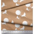 thumbnail image 2 of Soimoi Velvet Fabric Bamboo Tree,Moon & Stork Bird Print Fabric by Yard 58 Inch Wide, 2 of 3