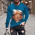 thumbnail image 2 of T-Shirts Sans Manches pour Hommes T-Shirt Révélateur de Muscles pour Hommes T-Shirt 3D Imprimé Non Positionné à Manches Longues Col Rond T-Shirt Décontracté Haut Blouses T-Shirts en Coton pour Hommes T-Shirts d'Été pour Hommes, 2 of 5