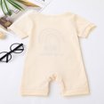 thumbnail image 3 of Baby Romper Letter Rainbow Print Crew Neck Short Sleeves Breathable with Bottom Snaps Jumpsuit, 3 of 7