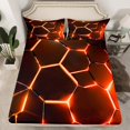 thumbnail image 2 of Erosebridal Neon Honeycomb Full Sheet Sets, Gradient Geometric Bedding Full Size, Modern Theme Decor,, 2 of 7