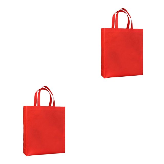 Decodeary Sac de Courses Réutilisable Pliable Écologique Sac de Rangement à Bandoulière Rouge 2Set