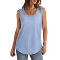 thumbnail image 1 of AherBiu Camisole pour Femmes Été Sans Manches Col Rond Décontractée Ample Couleur Unie Basique Camis T-Shirts, 1 of 6
