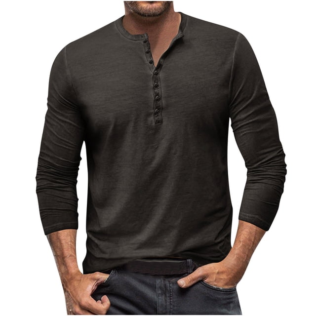 Birdeem Chemise Décontractée pour Hommes, Col en V, Manches Longues, Respirante