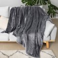 thumbnail image 4 of REGALWOVEN 1 Pcs Home Warm Soft Microplush Fleece Solid Throw Blanket Dark Gray 78" x 90", 4 of 10