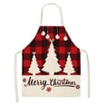 thumbnail image 1 of Oleegame 1PC Pretty Apron Christmas Kitchen Cooking Aprons Plaid Aprons Adjustable Buffalo Plaid Baking Apron, 1 of 7