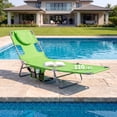 thumbnail image 4 of Gymax 2PCS Tanning ChairFolding Beach Lounge Chair w/5-Position Adjustable Backrest Green, 4 of 10