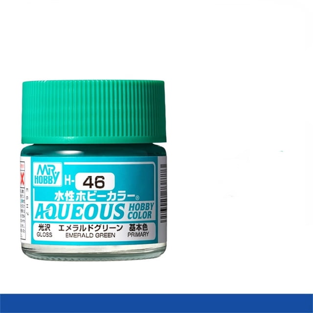 Mr. Hobby Aqueous H46 Gloss Emerald Green Acrylic Paint 10ml for Scale Models & Miniatures